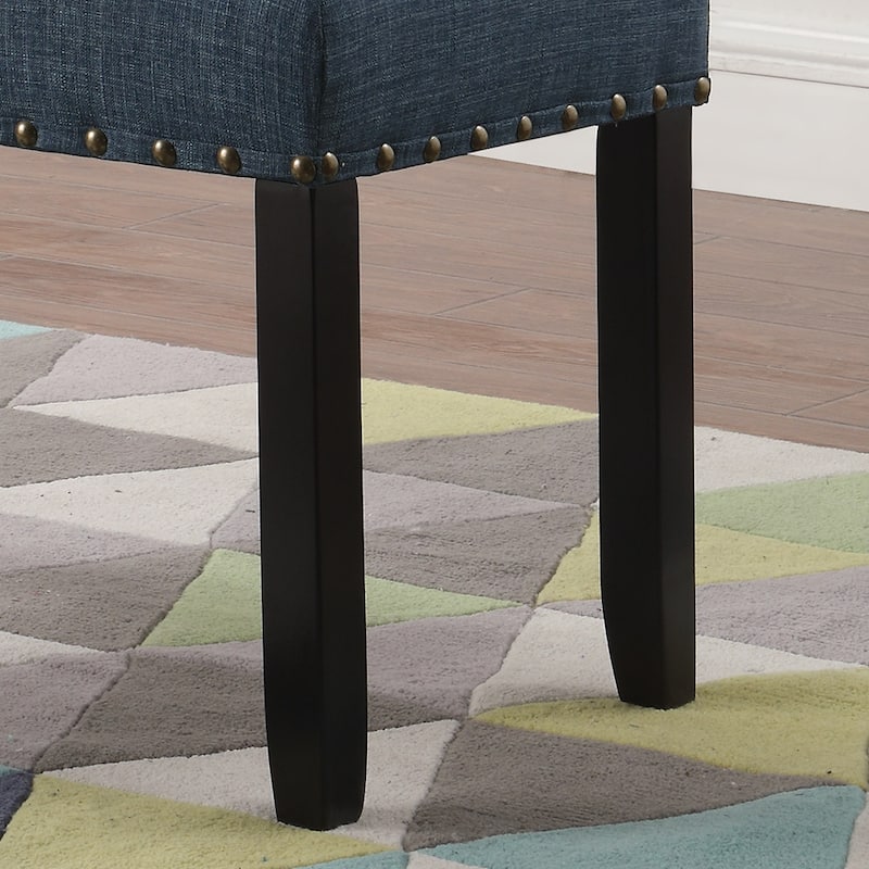 Fabric Dining Bench with Nailhead Trim