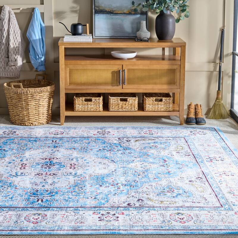 Martha Stewart Tayyibe Machine Washable & Slip Resistant Rug - 9' x 12' - Turquoise/Beige