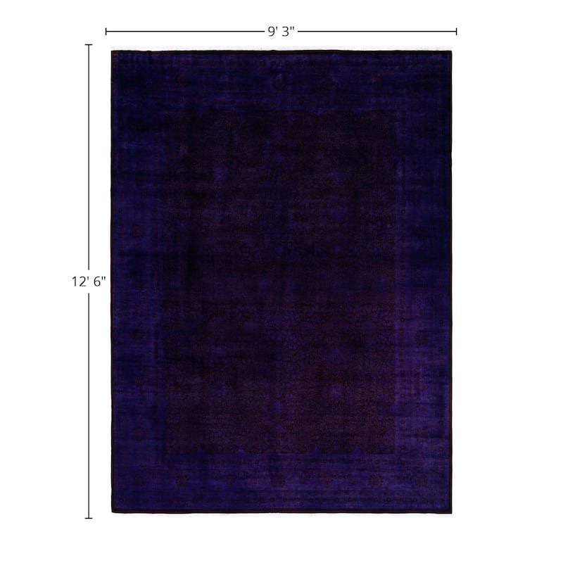 Overdyed One-of-a-Kind Hand-Knotted Area Rug - Purple - 9' 3" x 12' 6"