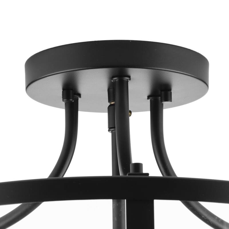Gilliam Collection 13 in. Three-Light Matte Black New Traditional Semi-Flush Mount - 13 in x 13 in x 12.12 in
