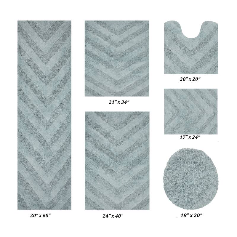 Better Trends Bathroom Rug Set 100% Cotton Tufted Water Absorbent Bath Rug for Shower, Sink Mats Machine Wash Hugo Collection