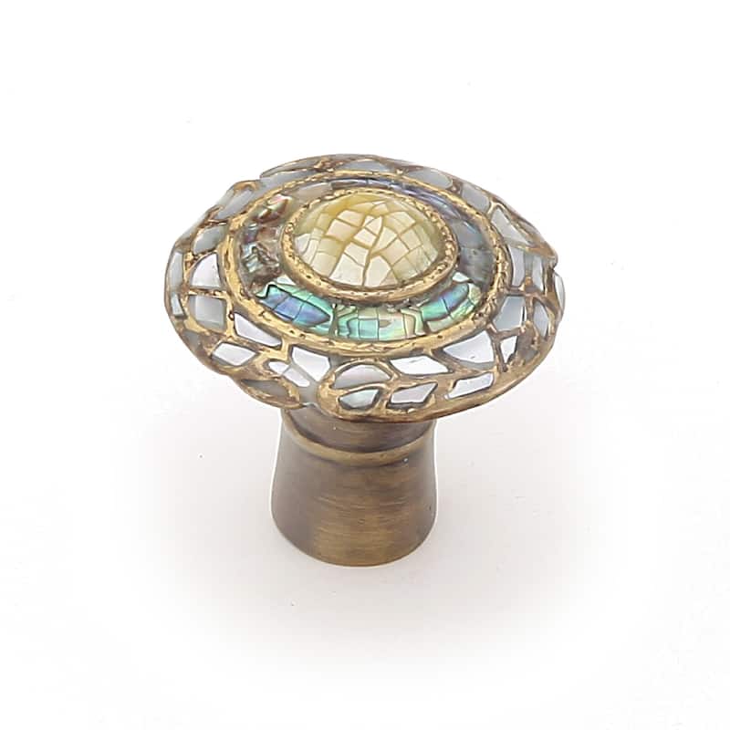 Schaub and Company Fair Isle 1-1/8" Luxury Designer Coastal Round - Aged Dover - Aged Dover