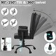 preview thumbnail 7 of 14, 45° Rotating Armrests Executive Office Chair Adjustable Height High Backrest with 90°-130° Recline PU Leather & Nail Head Trim