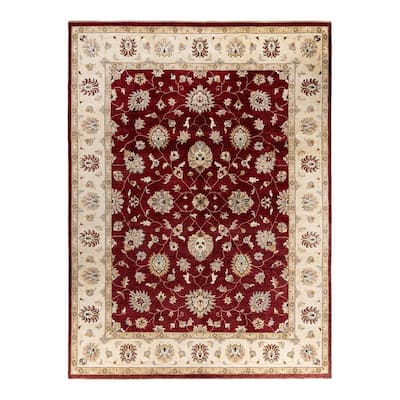 Oushak One-of-a-Kind Hand-Knotted Area Rug, Red - 9' 1" x 12' 2"