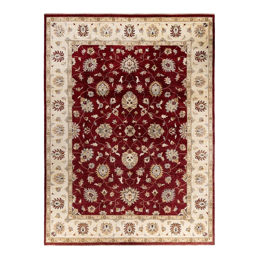 Oushak One-of-a-Kind Hand-Knotted Area Rug, Red - 9' 1" x 12' 2"