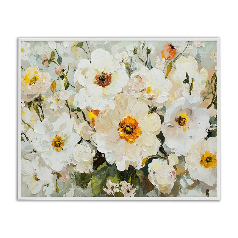Stupell Porcelain Flowers Bundle Framed Giclee Art Design By Franklyn Gregory - 30 x 24 - White