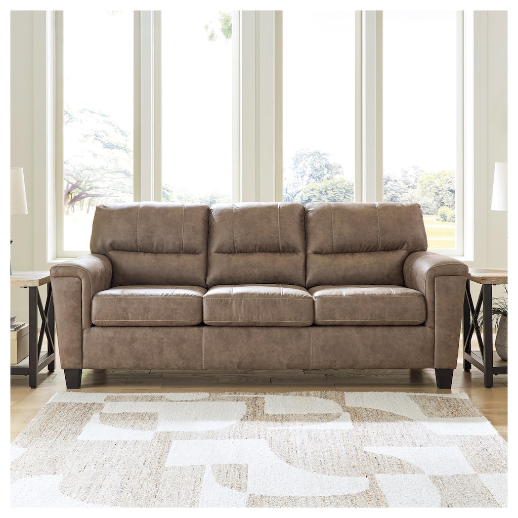 Signature Design by Ashley Navi Brown/Beige Sofa - 89"W x 38"D x 39"H