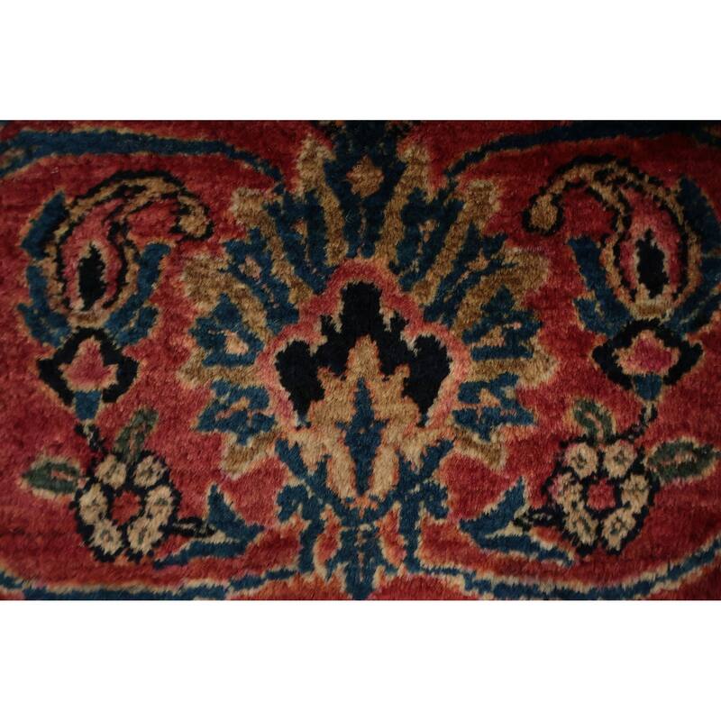 Hand Knotted Oriental 100% Wool Carpet Traditional Floral Navy Blue & Blues Sarouk Area Rug - 17' 3'' X 11' 4''