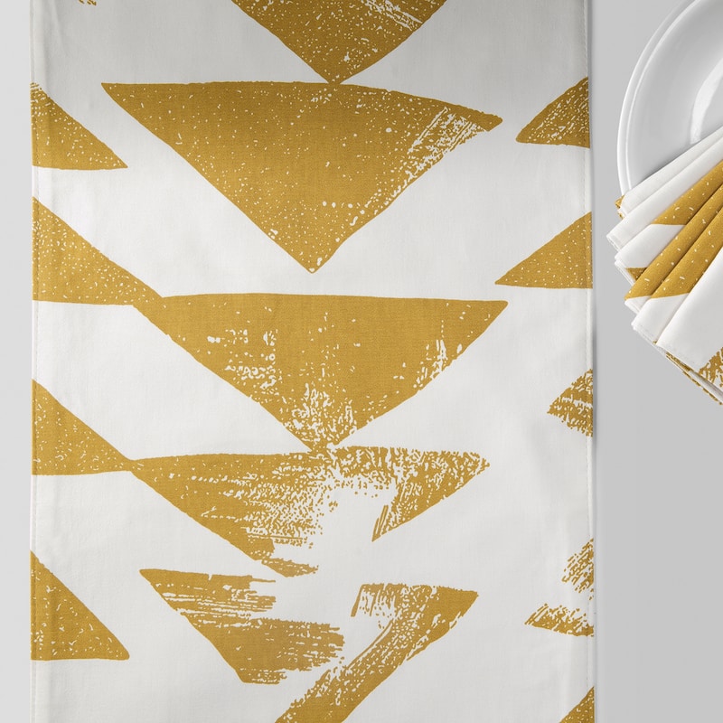 Exclusive Fabrics Triad Printed Cotton Table Runner & Placemats