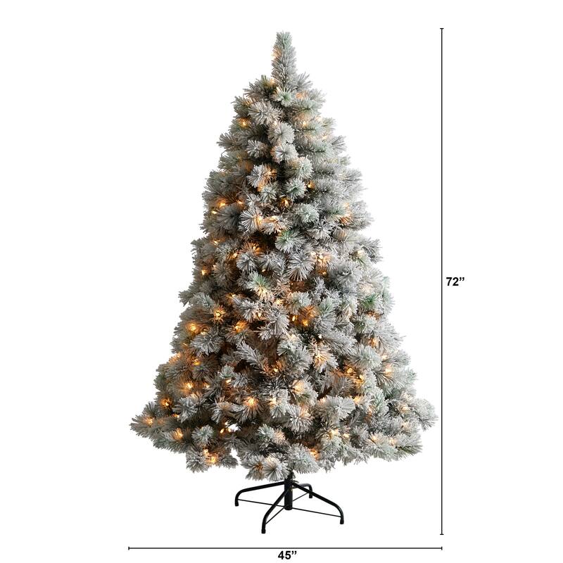 6Ft Artificial Pine Christmas Tree with Clear Lights - Pre-Lit Holiday Decor for Festive Home - Green - 72