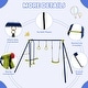preview thumbnail 9 of 8, Gymax 440 lbs Swing Set 3-in-1 Kids Swing Stand w/ Swing Gym Rings