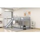 preview thumbnail 11 of 14, Pine Wood Twin Bunk Bed, Convertible Slide, Sturdy Ladder, Safe Design