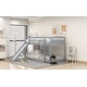 preview thumbnail 3 of 6, Twin over Twin Bunk Bed with Convertible Slide and Ladder