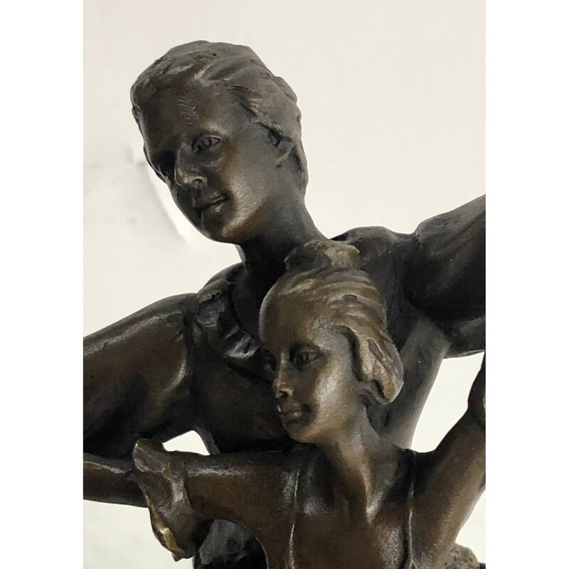 Hot Cast Original Depict Two Beautiful Ballerina Bronze Sculpture Marble Statue