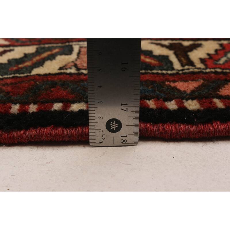 ECARPETGALLERY Hand-knotted Andelz Black, Red Wool Rug - 3'9 x 13'0