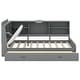 preview thumbnail 5 of 7, Twin Size Platform Bed with Storage Headboard, Pine Wooden Bed with Shelves, Storage Bed with 2 Drawers, Subdued Gray