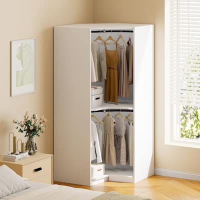 Polygon Corner Armoire Wardrobe Storage Cloest Cabinet Organizer