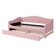 preview thumbnail 22 of 34, Teddy Fleece Twin Size Upholstered Daybed with Pull-out Trundle Bed and LED Light, Sofa Bed Frame for Bedroom Apartment