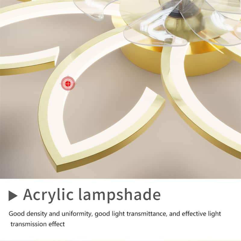 35" Ceiling Fan with Lights Remote Control Dimmable LED, 6 Gear Wind Speed