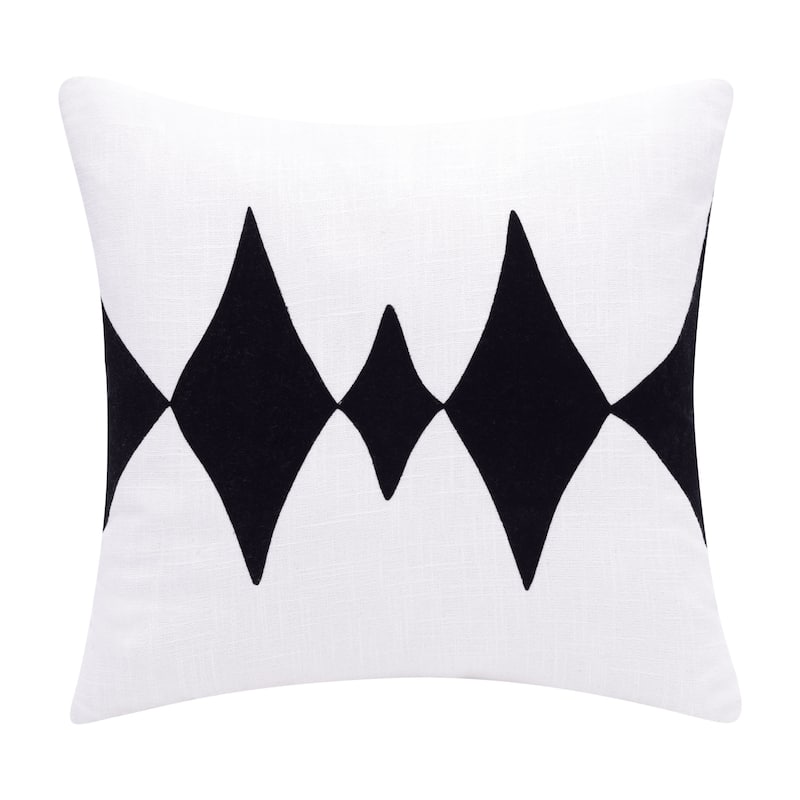 20" Black and White Throw Pillow - 20.00 in. x 20.00 in. x 4.00 in.