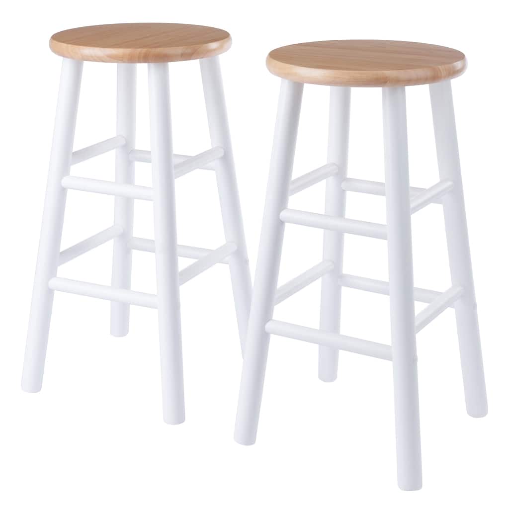 Huxton Natural and White 24-inch Counter Stools (Set of 2)