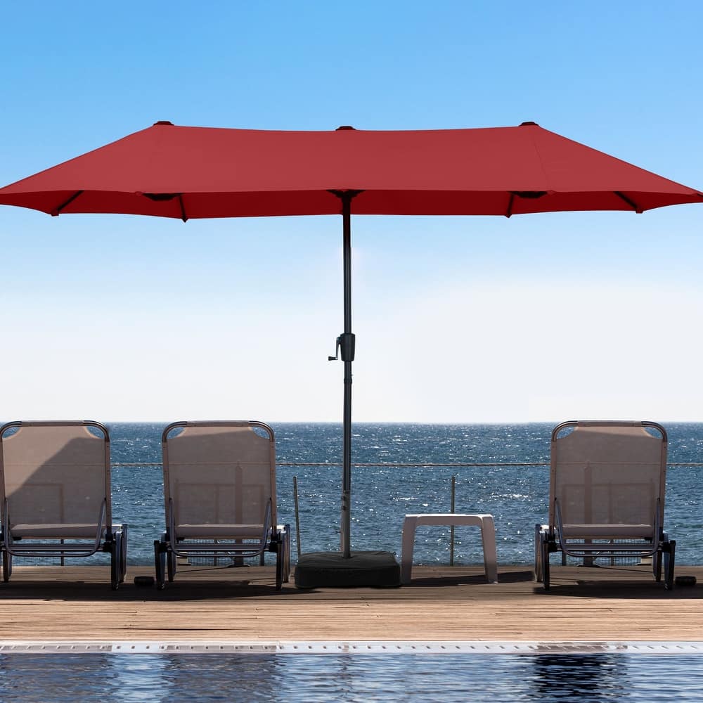 Ainfox 13FT/15FT Patio Umbrella Large Outdoor Umbrella with Base