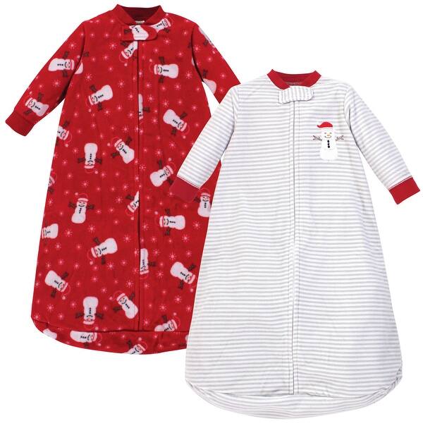 slide 1 of 1, Hudson Baby Infant Long-Sleeve Fleece Sleeping Bag, Santa Snowman, 0-9 Months - Santa Snowman - 0-9 Months 0-9 Months - Santa Snowman