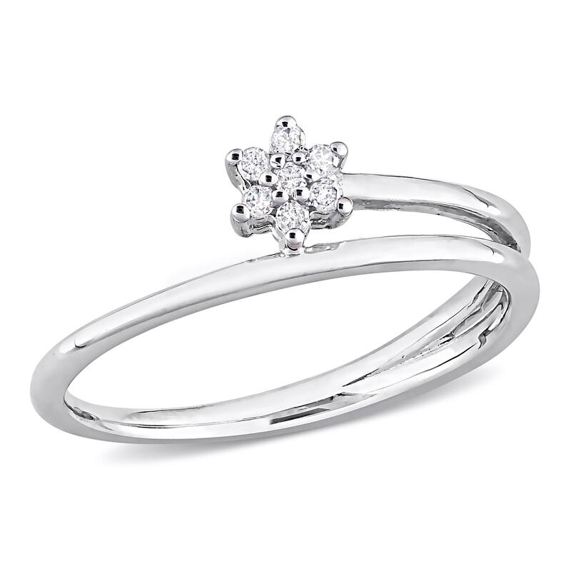 Miadora Diamond Accent Floral Wrap Promise Ring in Sterling Silver