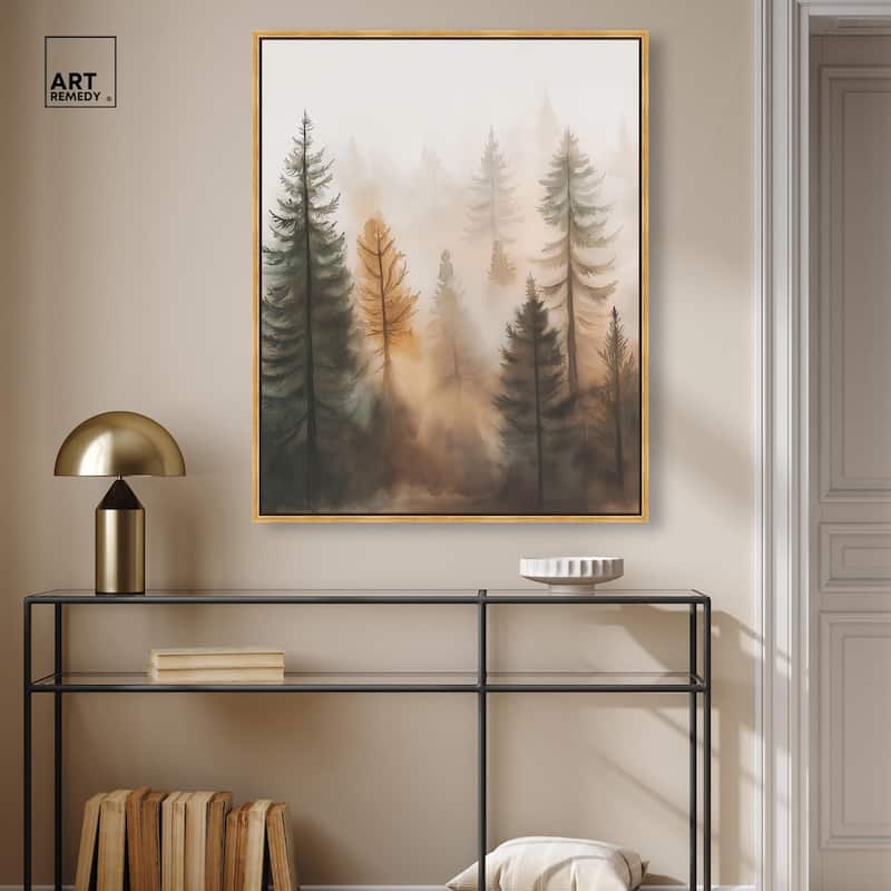 Misty Pines I Canvas by Art Remedy