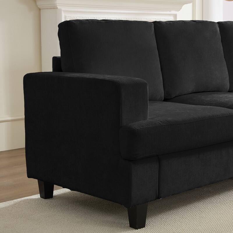 Mixoy W82" Chenille Straight Sectional Sofa,Cloud Sleeper Comfy Upholstered 3-Seater Sofa Couch