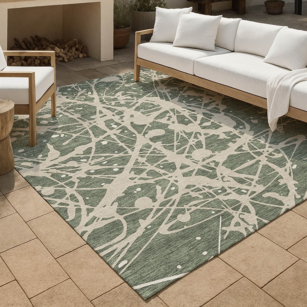 Machine Washable Indoor/ Outdoor Modern Campo Chantille Rug