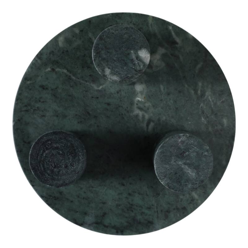 Marble Bowl with Tripod Legs Decorative Accent Home Decor - 6" Green - 9" x 9" x 6"