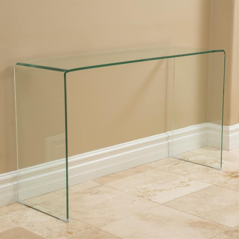 Modern Console Table Tempered Bent Glass