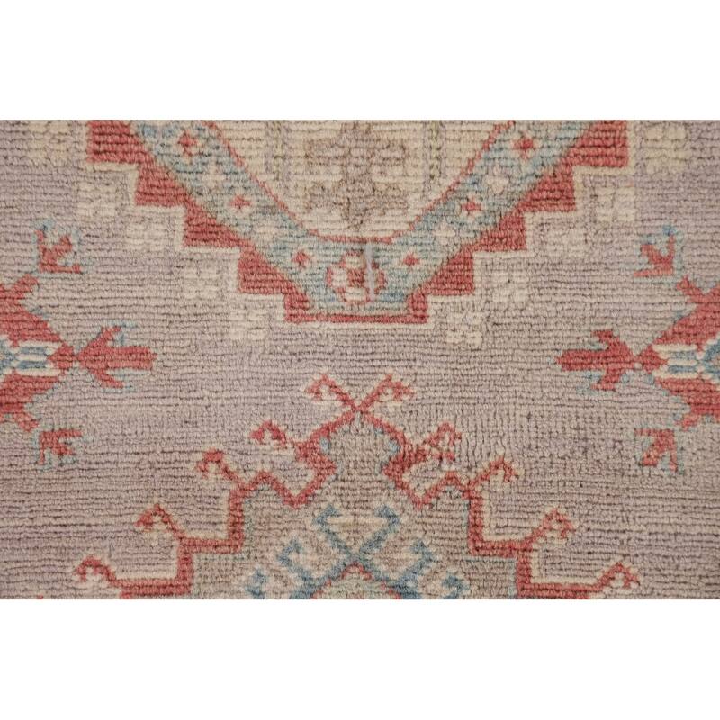 Geometric Kazak Oriental Area Rug Hand-Knotted Home Decor Wool Carpet - 8'1" x 9'10"
