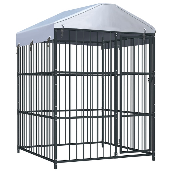 vidaXL Outdoor Dog Kennel with Roof 59.1