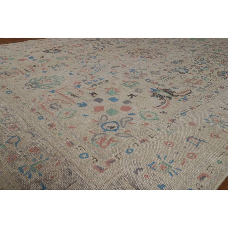 Overdyed Tabriz Persian Area Rug Hand-Knotted Wool Carpet - 7'8"x 10'8"