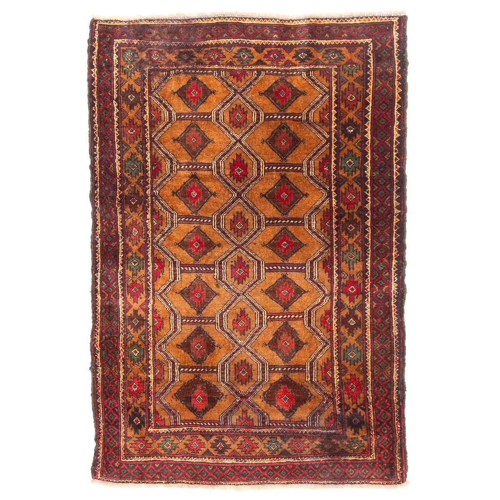 ECARPETGALLERY Hand-knotted Teimani Brown Wool Rug - 2'11 x 4'4