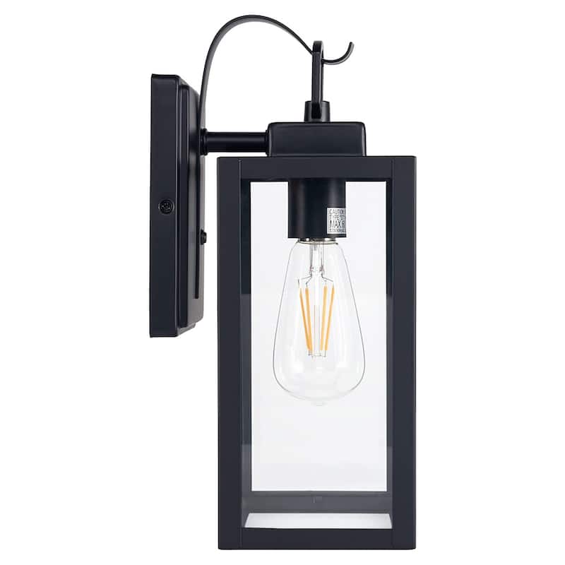 1-Light Outdoor Matte Black Wall Light Sconce