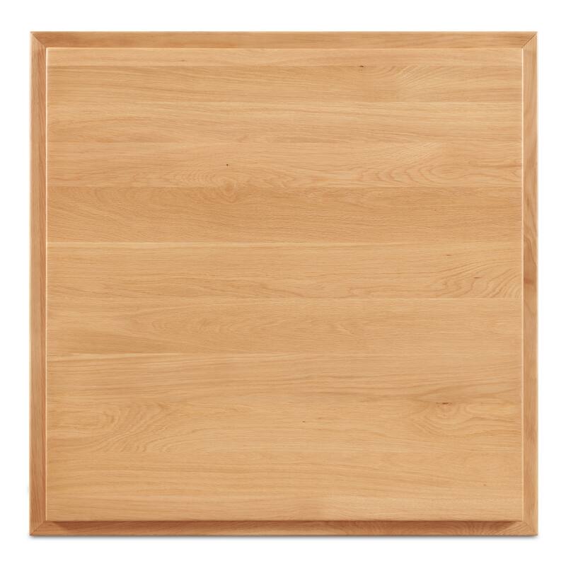 NADAAL STUDIOS Calyx Bar Table, Double Square Solid Walnut Top with Curved Edge, Square Base, Natural Walnut