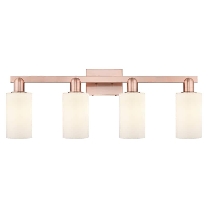 Innovations Lighting 716-4W-11-31 Clymer Vanity Clymer 4 Light 31" - Antique Copper / Matte White