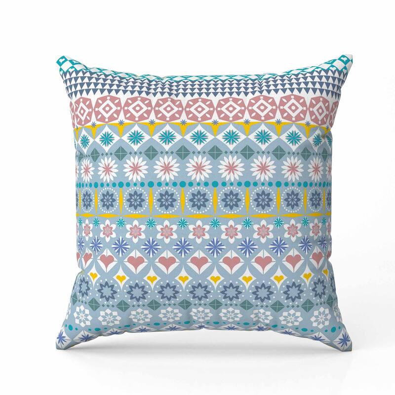 Shape Synergy Faux Suede Reversible Throw Pillow Light and Blue