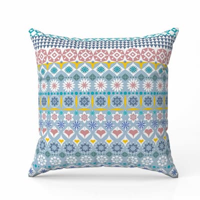 Shape Synergy Faux Suede Reversible Throw Pillow Light and Blue