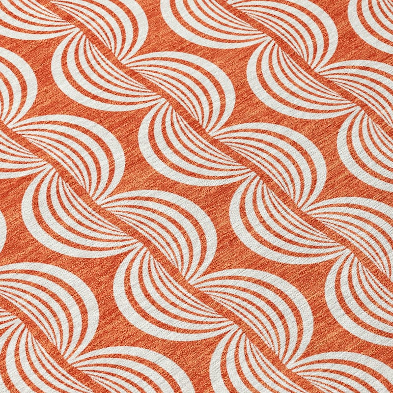 Machine Washable Indoor/ Outdoor Contemporary Chantille Rug