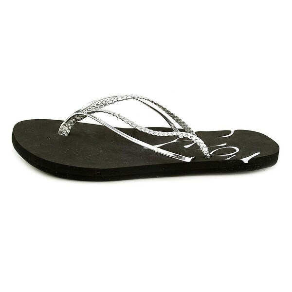 roxy silver flip flops