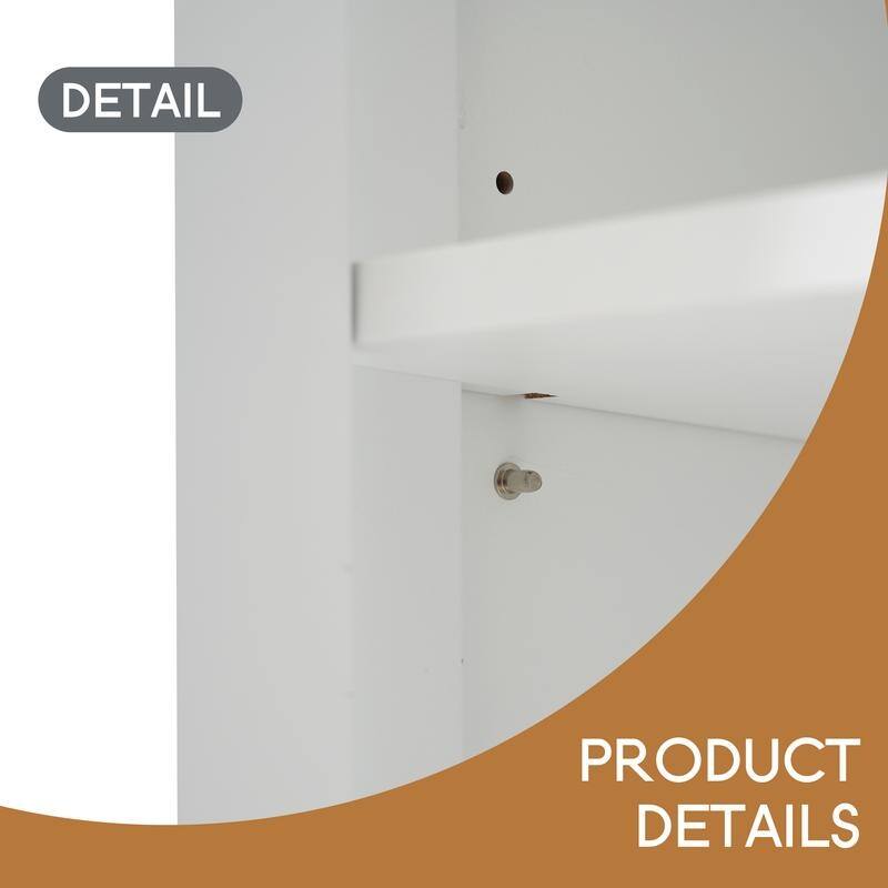 70.1" Modern High Freestanding Tall Bathroom Cabinet with 2 Adjustable Shelves, 3 Drawers, Soft Close Glass Doors