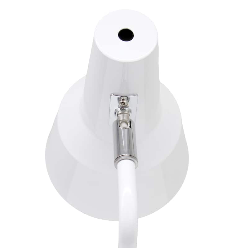 Modern Metal Gooseneck Desk Lamp with Dual USB Charging Ports Adjustable Arm Multiple Colors - 7.8" (L) x 5.2" (W) x 15.2" (H)