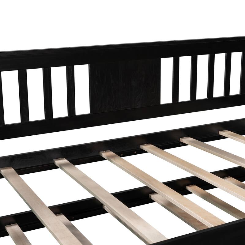 Twin Pine Daybed with Trundle & Foldable Shelves