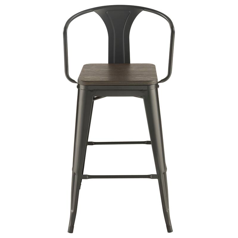 Cavalier 3-Piece Square Bar Table Set Dark Elm And Black