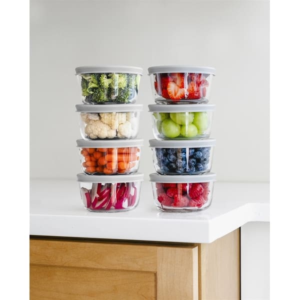 YARYOUNG 10 Pack Glass Food Storage Containers, Glass Meal Prep Containers With Lids Leak Proof, Microwave & Freezer Safe (34oz & 12oz