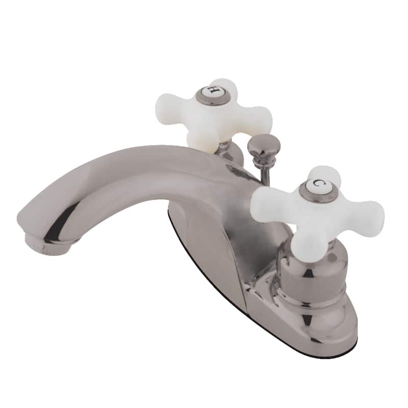 Kingston Brass English Country 4 in. Centerset Bathroom Faucet - Brushed Nickel